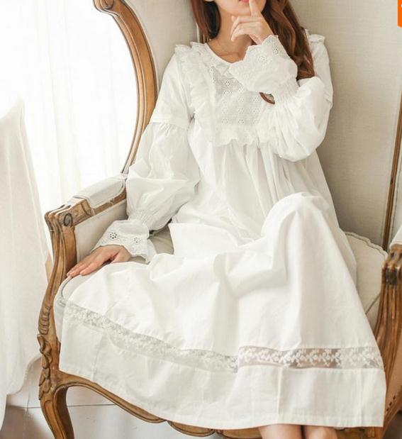 Popular White Cotton Nightgowns Buy Cheap White Cotton