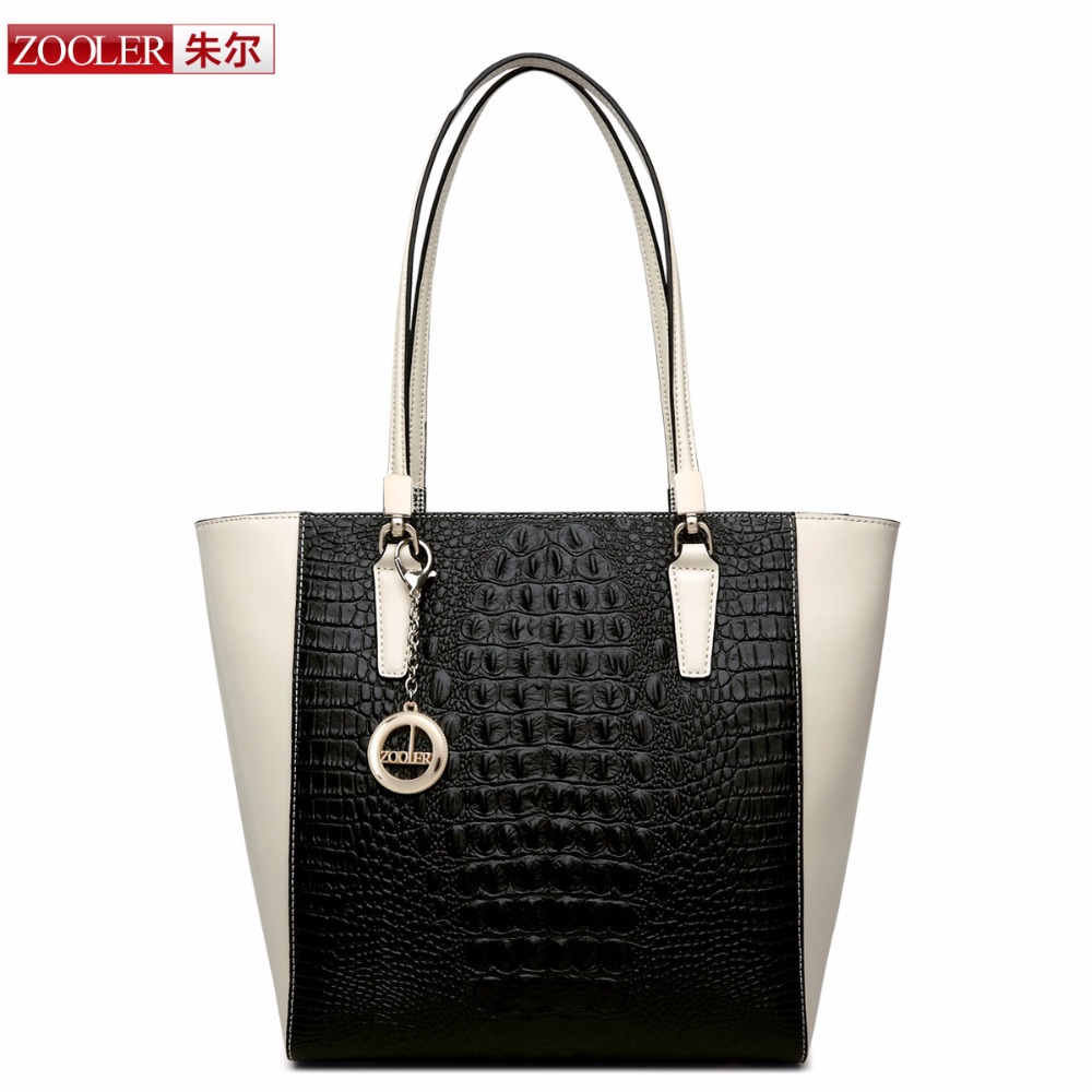 ZOOLER genuine leather bag bags handbags women famous brands Desigual Alligator Grain top quality Vintage classic