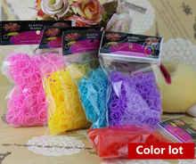 Diy knitting machine bracelet woven rainbow colored rubber band solid color boosters 600 / bag