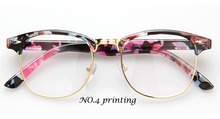 2015 New Retro Tide joker glasses Clear Lens Nerd Frames Glasses Fashion brand design Men Women Vintage Half Metal ZKL018