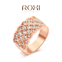 2015 new ROXI Classic Rings Rose Gold Plated engagement ring with Genuine Austrian Crystal Fashion Jewelry