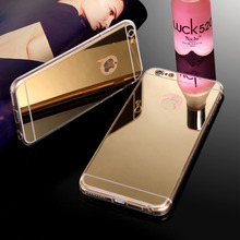 Hot! Luxury Mirror Electroplating Soft Clear TPU Cases For iPhone 6 4.7 inch /6 Plus 5.5 inch  Back Cover Protective Phone Cases