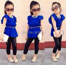 2015 Summer Autumn New Arrival Girls Fashion outfits 7 Designs clothing sets retail kids outfits 1
