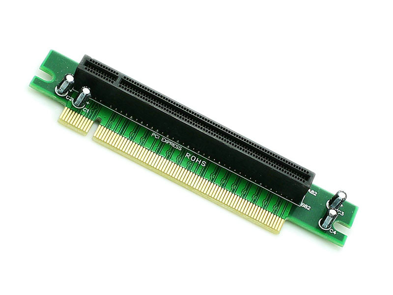 10pcs/lot 90 Degree Right Angle Pci e16x Cable Adapter Male to Female ...