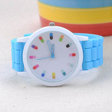 Watches Jelly Ice Colorful Dial Numbers Hollow Out Pointer Sugar Color Silicone Wristwatch Women Dress Watch