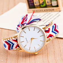 Calidad superior de moda de China viento lona relojes ms viento nacional reloj pulsera tejida del arte de DIY cadena tejida de ginebra del reloj – W072