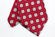 NT0014 Red White Plaid Geometric Mutil Color Smooth Jacquard Woven Classic type Silk Polyester Man s
