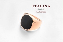Black Man Ring Rose White Gold Plated Ring Jewelry for Men