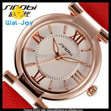 Más reciente SINOBI reloj de vestir de marca para mujer Ladies correa de cuero reloj de pulsera de cuarzo moda a prueba de agua