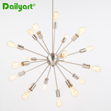 18 Heads Nordic Wrought Iron Satellite Chandelier Loft Silver Lamparas for Restaurant Lamparas Colgantes Avize