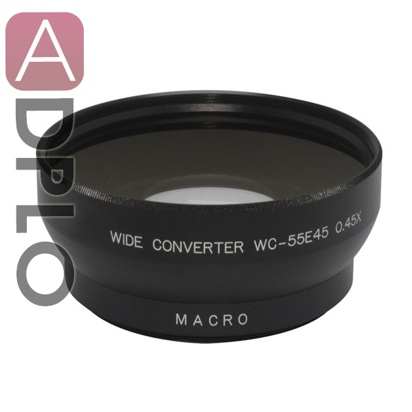 55mm 0.45X Wide Angle Lens with Macro Suit For Canon Nikon Pentax Sony (Black)