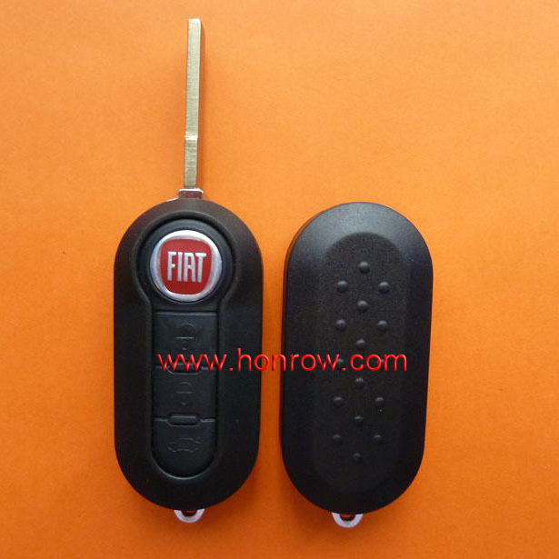 Promotion price fiat 500 key 3 button flip remtoe key cover for fiat key with black color free shipping by HK Post