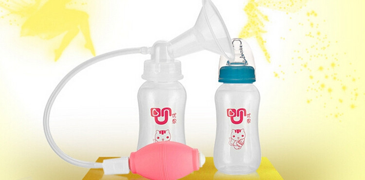 180ML PP Manual Breast Pump Milk pump Nipple Suction Breast Feeding Strong Baby Products Can be Milk Bottle Infant Food Maker (6)