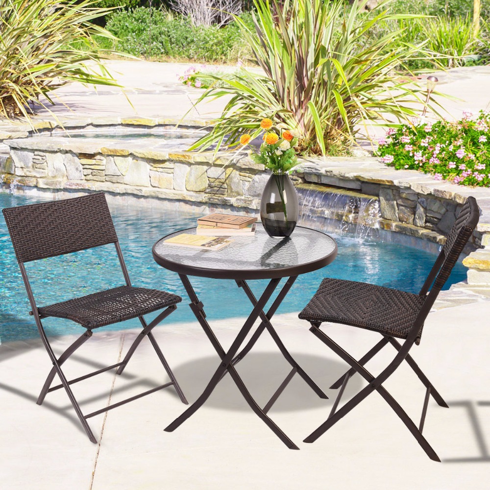Online Buy Wholesale rattan dining room chairs from China rattan ... Online Buy Wholesale rattan dining room chairs from China rattan ... - GOPLUS Patio Furniture Folding 3PC Table Chair Set Bistro Style Backyard Ratten HW51711(China (