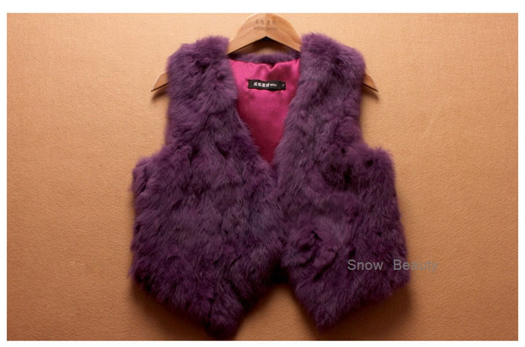 women rabbit fur vest short (31)