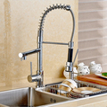 Wholesale and Retail New Double Swivel Spout Spring Kitchen Sink Faucet Hot and Cold Pull Out
