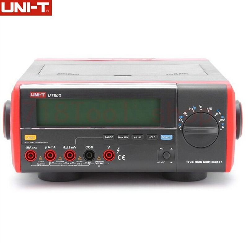UNI T UT803 100kHz True RMS Bench Type Multimeter With RS232C USB Interface LCD Backlight Display