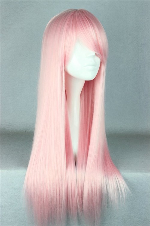 straight pink lolita cosplay wig
