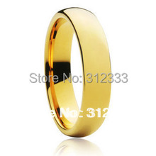 Never fading (2pcs/lot)6mm 18K real yellow gold plated men finger ring men gold lover ring wedding rings USA SIZE free shipping