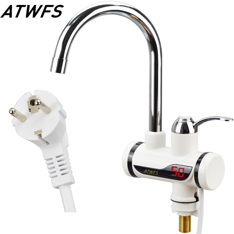 High Quality Tankless Instantaneous Faucet Water Heater Instant Water Heater Tap Kitchen Hot Water Crane LED Digital EU Plug