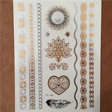 Body art painting tattoo stickers glitter gold temporary flash tatoo Disposable indians tattoo for women tattoos ideas