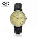 2016 New GS Brand Men Luxury Quartz Watch Man Genuine Leather Calendar Watches Men Fashion Waterproof
