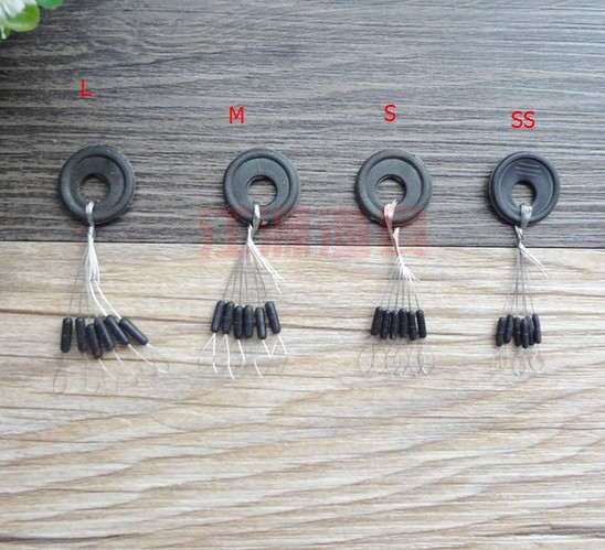 2015 Highly Commend10 Pcs 6 in 1 Size S M L Black Rubber Oval Stopper Fishing