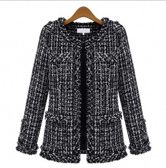 2016 Fashion Trends Womens Spring Tweed Jacket Women Ladies Short Coats