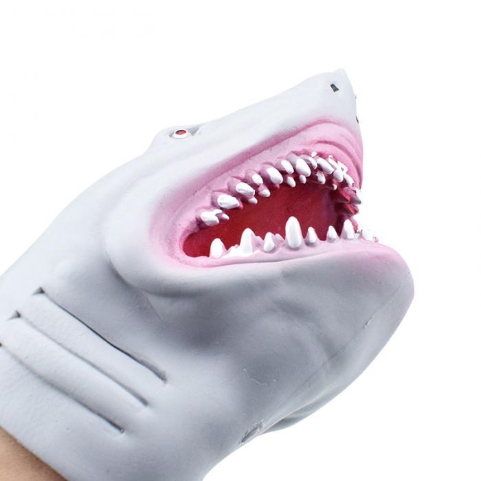 Soft vinyl TPR PVC shark hand puppet animal head hand puppets kids Toys gifFHFS 