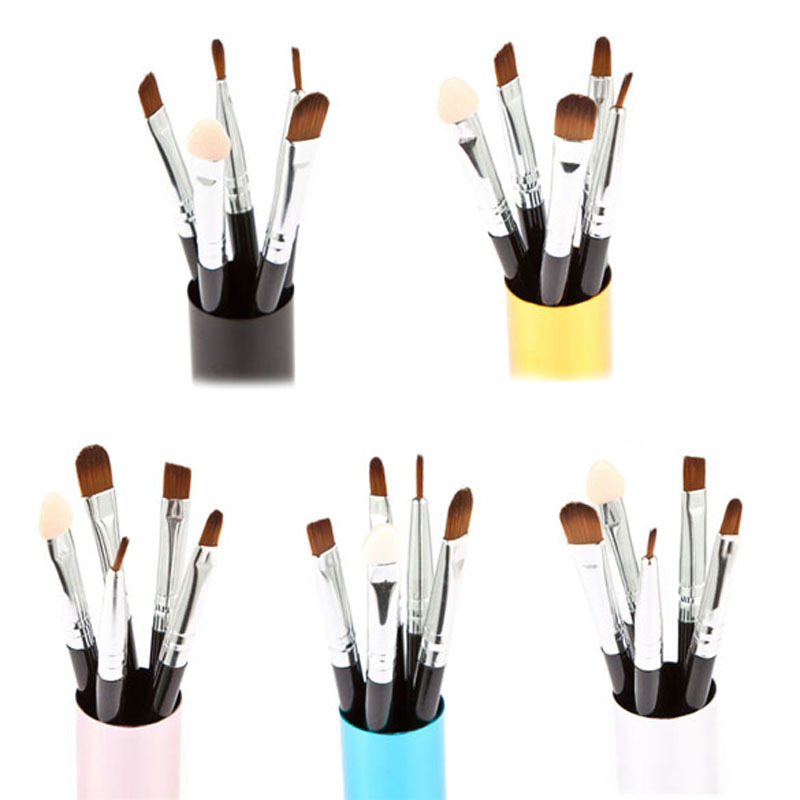 5pcs Mini Cosmetic Makeup Brushes Set Eyeshadow Powder Blush Foundation Brush Set with Bottle Pincel Maquiagem