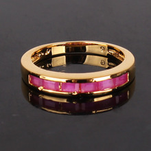 Luxury 24k gold plating famous brand rings lady unique prinecess ruby journey ring women high quality