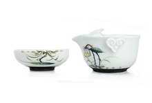 A pot a cup Kung fu tea set quick cup gaiwan travel tea set teapot handpainted