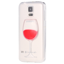 Luxe Cocktail Drink Liquid Case for Samsung Galaxy S5 Smart Phone Cover Red Lip Wine Glass