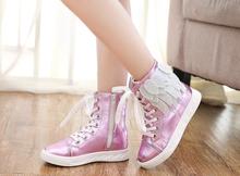 spring Autumn Cuhk girls Shows luxury drill wings High help casual shoes Fashion sports shoes trendy boots princess shoes A029