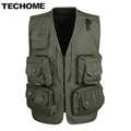 2016 Spring autumn men vest back Detachable casual multi pocket quinquagenarian cotton vest waistcoat Outerwear gilet