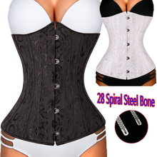 28 Steel Boned Corset Top Waist Training Corsets Bustier Black Floral Embroidery Best Gra Body Shaper