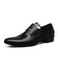 Classic Men Dress Shoes Genuine Leather texture Black Casual Business Shoes wedding Flats Handsome Pointed Toe