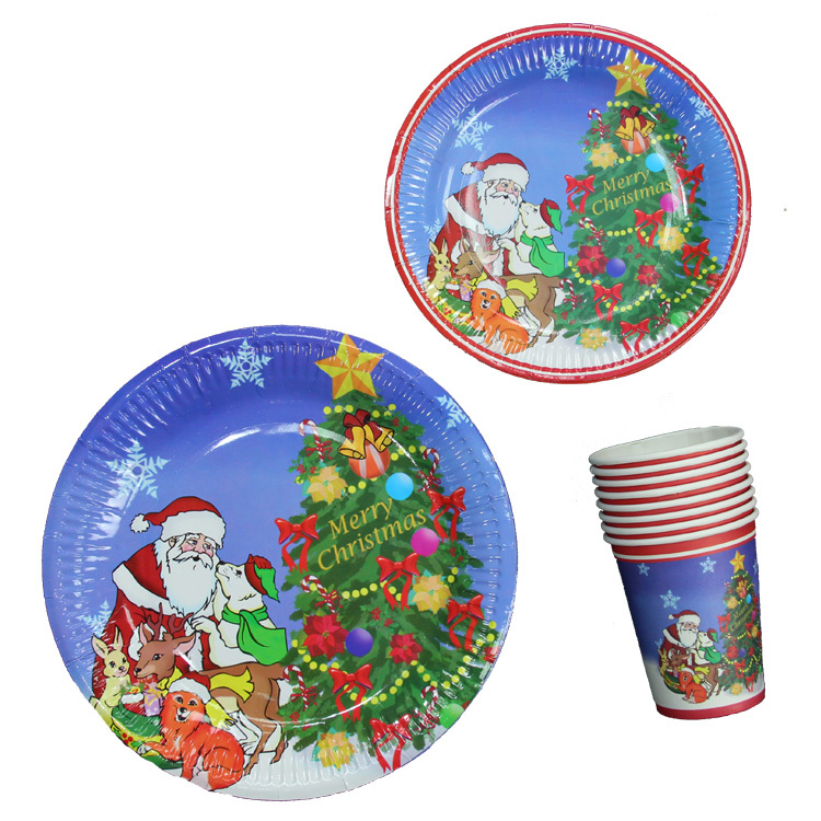 christmas tree paper tableware set christmas party christmas tree paper tableware set christmas party
