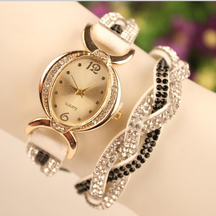 Hot Sale 2015 Popular Gold Jewelry Quartz Watch Women Dress Watches Brand Relogio Feminino Fashion Rhinestone