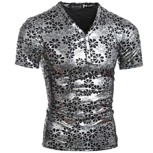 2016 Summer New Fashionable Dress Striking Bronzing Printing Hommes T-Shirts Slim Short Sleeve Hip-Hop T Shirts 8 Colors