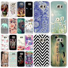 Phone Case for Samsung Galaxy S6 Free Shipping Hard Plastic Natural Flower Animals Pattern With Transparent Edge(WHD1342 21-40)