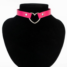 Hot Sale Fashion Sexy Punk Gothic Leather Choker necklace Heart Studded Spike Rivet Buckle Collar Funky