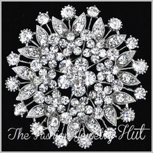 12PCS/lot Large Crystal Brooch Flower