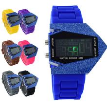 Nuevos hombres de la llegada de la aptitud deportiva estilo de cerámica militar Stealth Fighter luz LED reloj de pulsera