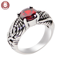 HALIFE 9 9mm Cubic Zircon Stone 316L Titanium Stainless Steel Rings for Women Men 2016 New