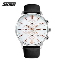 Skmei 100% nuevo para hombre aguja de cuarzo reloj de moda a prueba de agua comercial men ‘ s reloj de estilo británico multifuncional grande del dial del reloj