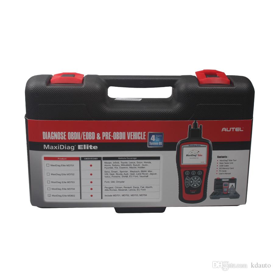  Autel MaxiDiag Elite MD802 for 4 System With Datastream Model Engine,Transmission,ABS and Airbag Code Scanner With 