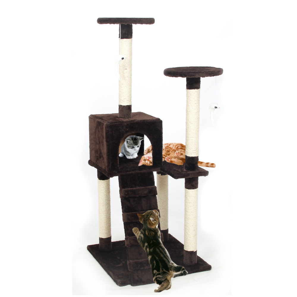 Domestic Delivery H129 Cat Climbing Tre Cat Fun Scratching Solid Wood for Cats Climbing Frame Good Quality Pet Supplies 3 Colors