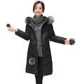 Winter Woman Fur Hodded White Duck Down Coat Black Gray Pink Parka Women Lightweight Puffer Down
