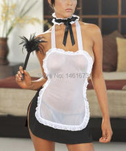New Servant Maid Apron Cosplay Sexy Lingerie Costumes Women Sexy Erotic Sleepwear Nightdress